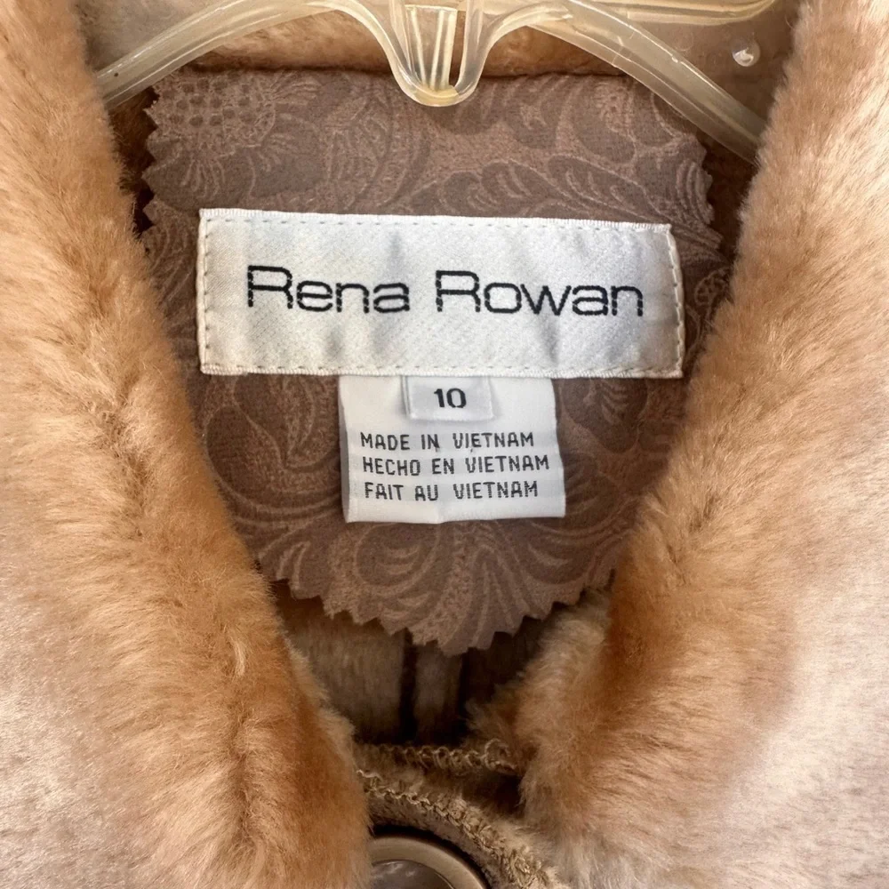 Rena Rowan Beige Teddy Jacket with Faux Fur Collar